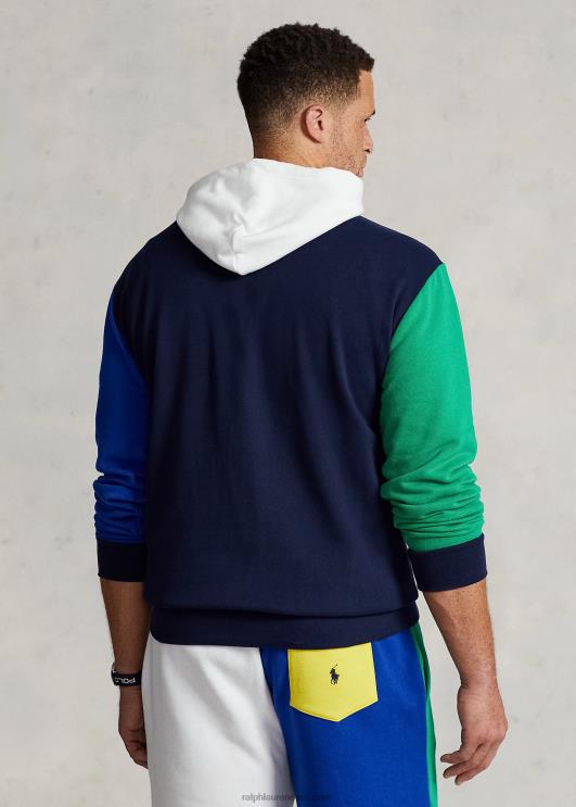 Ralph Lauren mehed logoga värviplokiga fliisist kapuuts PR0V1672 kruiisilaevastiku multi