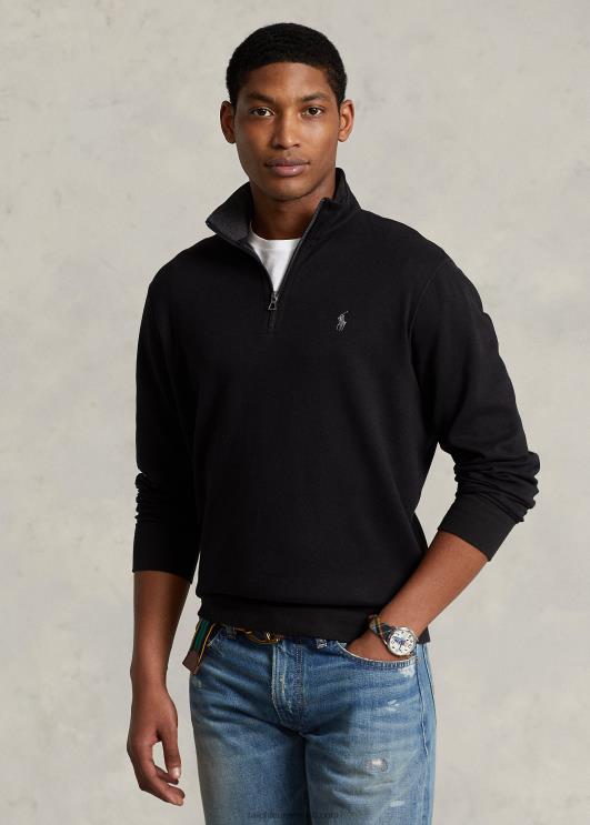 Ralph Lauren mehed luksuslik jersey veerandtõmblukuga pullover PR0V8655 must