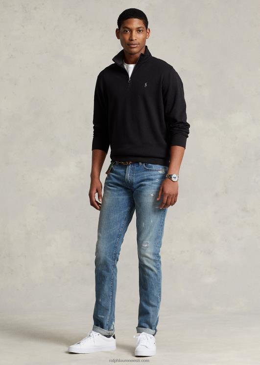 Ralph Lauren mehed luksuslik jersey veerandtõmblukuga pullover PR0V8655 must