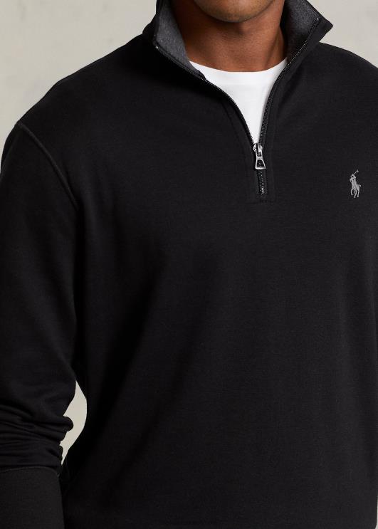 Ralph Lauren mehed luksuslik jersey veerandtõmblukuga pullover PR0V8655 must