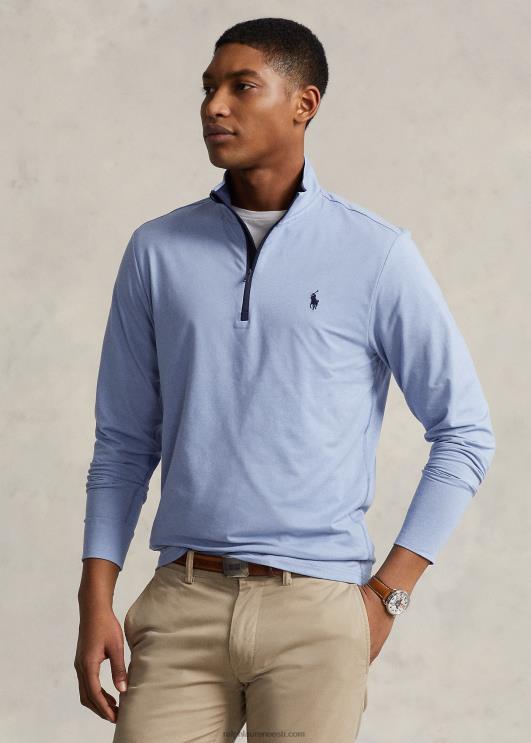 Ralph Lauren mehed performance jersey veerandtõmblukuga pullover PR0V1013 uus puudersinine kanarbik