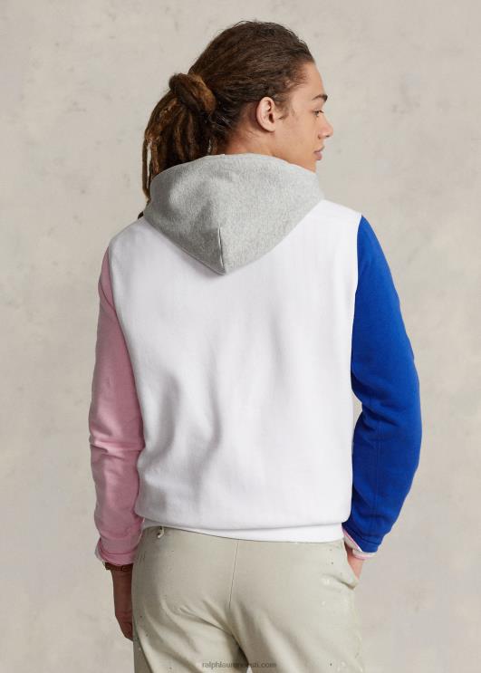 Ralph Lauren mehed polo karu värviblokiga fliisist kapuuts PR0V1082 valge multi