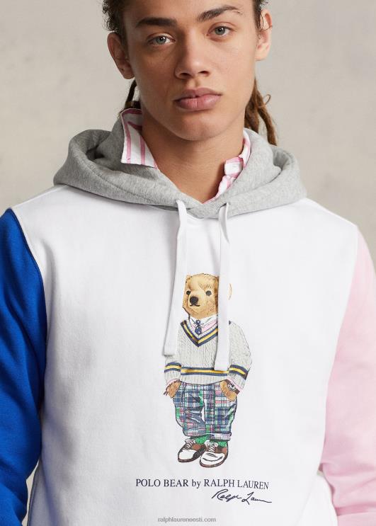 Ralph Lauren mehed polo karu värviblokiga fliisist kapuuts PR0V1082 valge multi