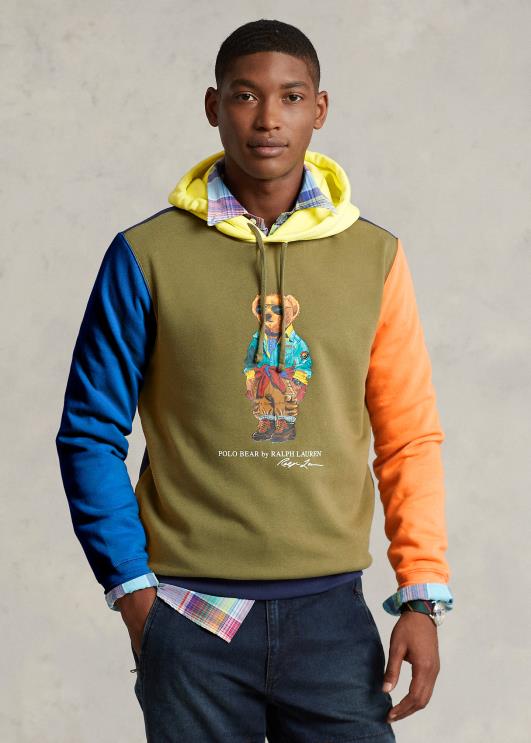 Ralph Lauren mehed polo karu värviblokiga fliisist kapuuts PR0V908 tume salvei