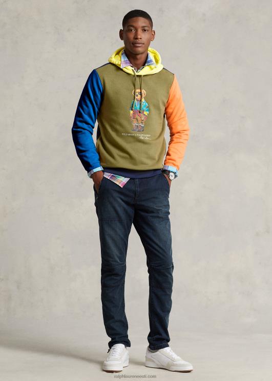 Ralph Lauren mehed polo karu värviblokiga fliisist kapuuts PR0V908 tume salvei