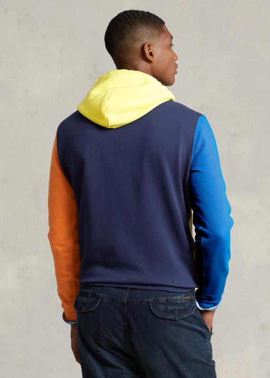 Ralph Lauren mehed polo karu värviblokiga fliisist kapuuts PR0V908 tume salvei