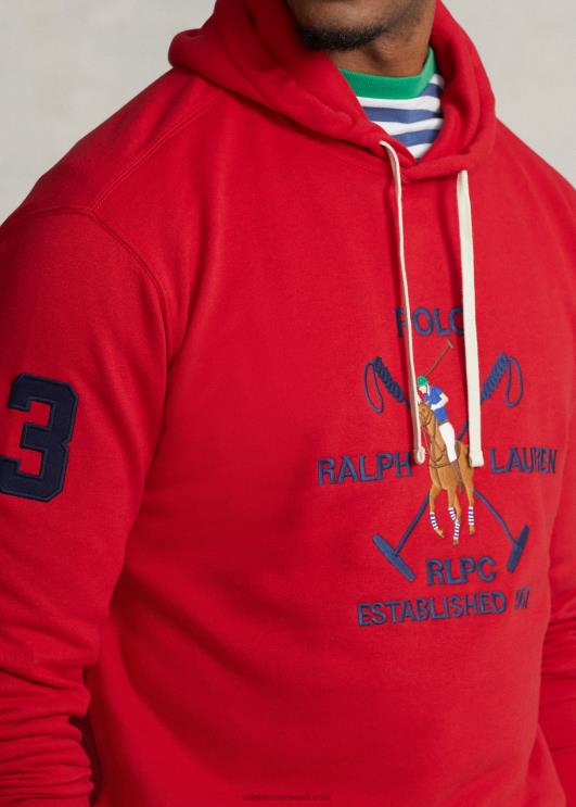 Ralph Lauren mehed suure poniharjaga fliisist kapuuts PR0V1629 Rl 2000 punane