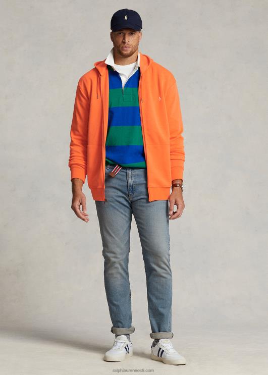 Ralph Lauren mehed topelt kootud täistõmblukuga kapuuts PR0V1606 kuurordi oranž