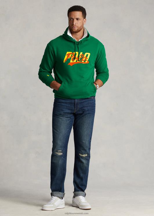 Ralph Lauren mehed virnastatud logoga fliisist kapuuts PR0V1897 esmane roheline