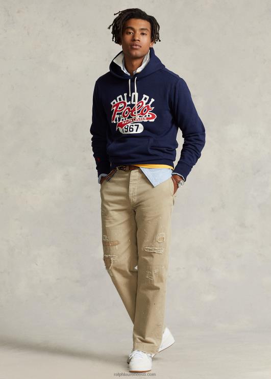 Ralph Lauren mehed virnastatud logoga fliisist kapuuts PR0V871 kruiisilaevastik