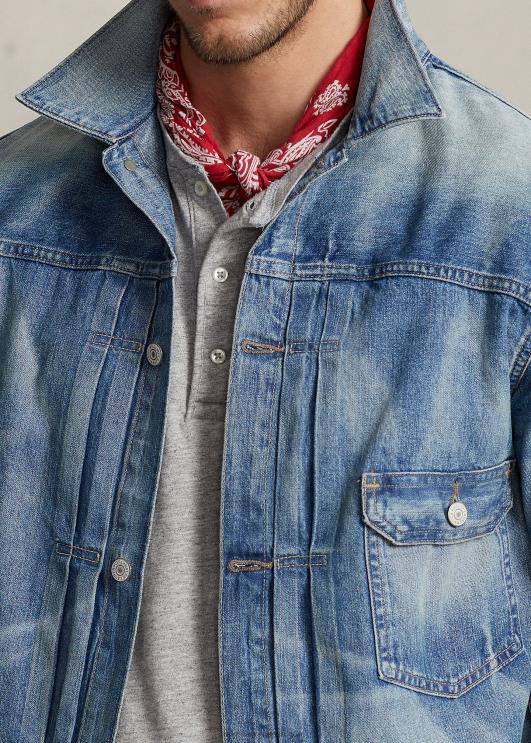 Ralph Lauren mehed hädas teksast rekkamehe jope PR0V1655 sinine