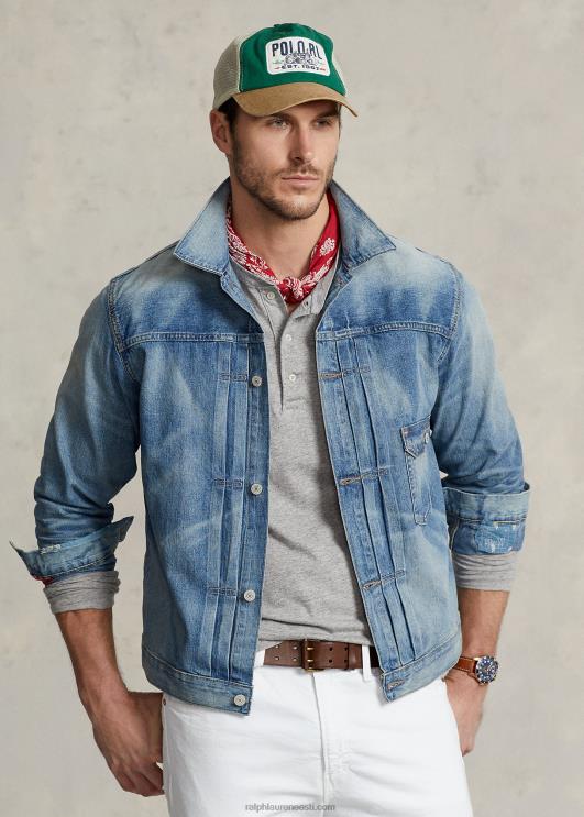 Ralph Lauren mehed hädas teksast rekkamehe jope PR0V1655 sinine