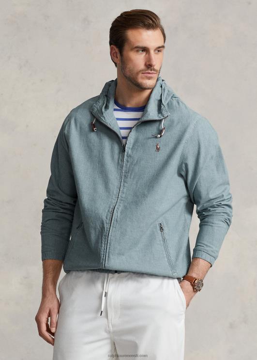 Ralph Lauren mehed indigo chambray kapuutsiga jope PR0V1384