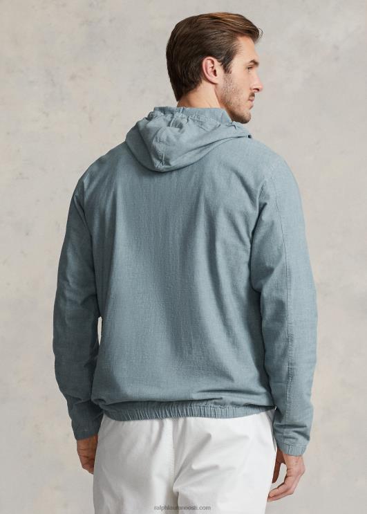 Ralph Lauren mehed indigo chambray kapuutsiga jope PR0V1384