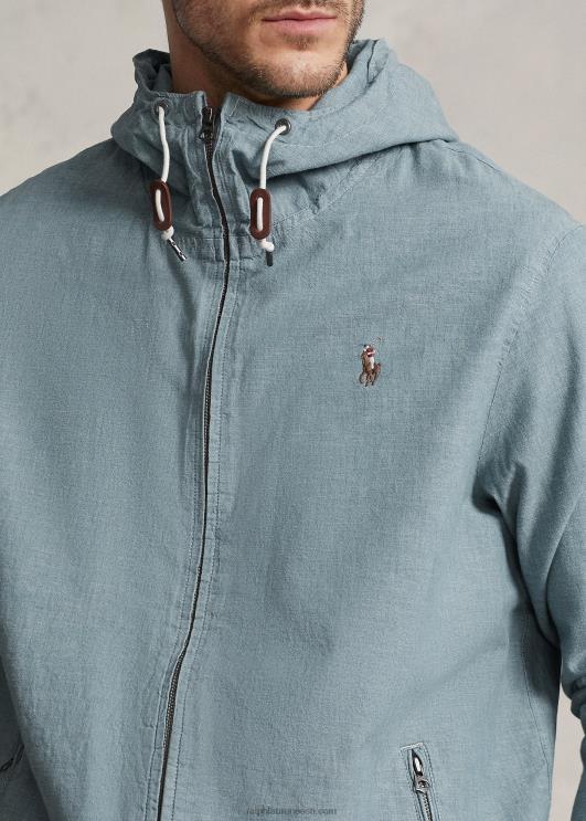 Ralph Lauren mehed indigo chambray kapuutsiga jope PR0V1384