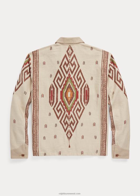 Ralph Lauren mehed linane-puuvillane särk jakk PR0V8703 kivi multi