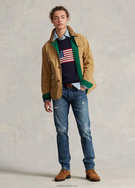 Ralph Lauren mehed ümberpööratav lõuendist tarbejope PR0V8519 päevane päevitus/uus mets