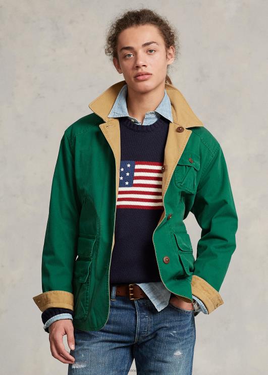 Ralph Lauren mehed ümberpööratav lõuendist tarbejope PR0V8519 päevane päevitus/uus mets