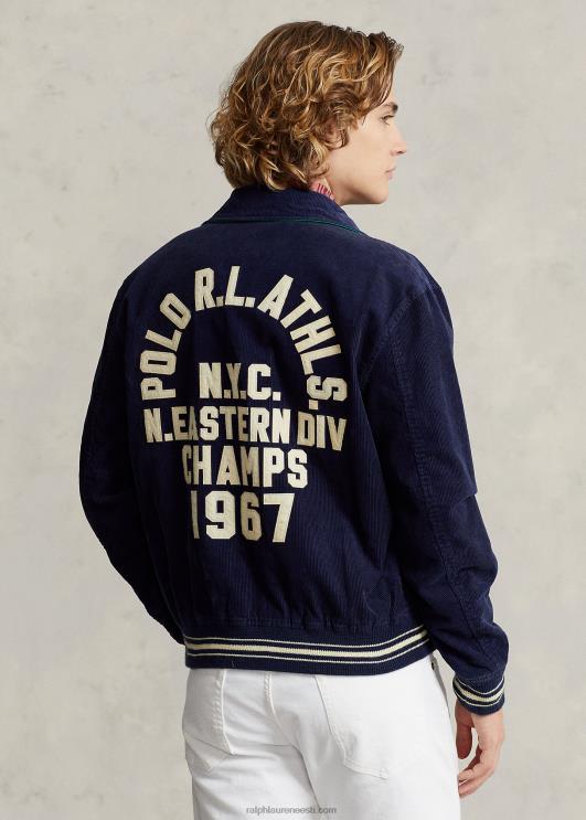 Ralph Lauren mehed ümberpööratav ülikoolist inspireeritud jakk PR0V1073 Newporti merevägi/kuninglik