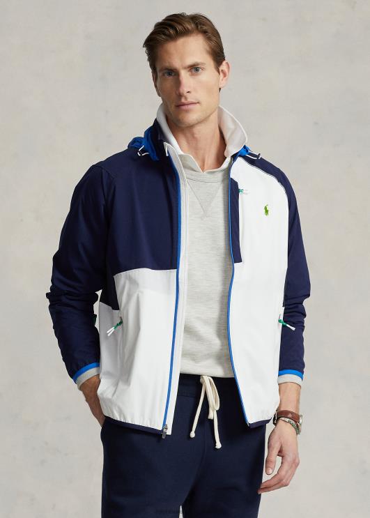 Ralph Lauren mehed pakitav vetthülgav kapuutsiga jope PR0V1237 keraamiline valge multi