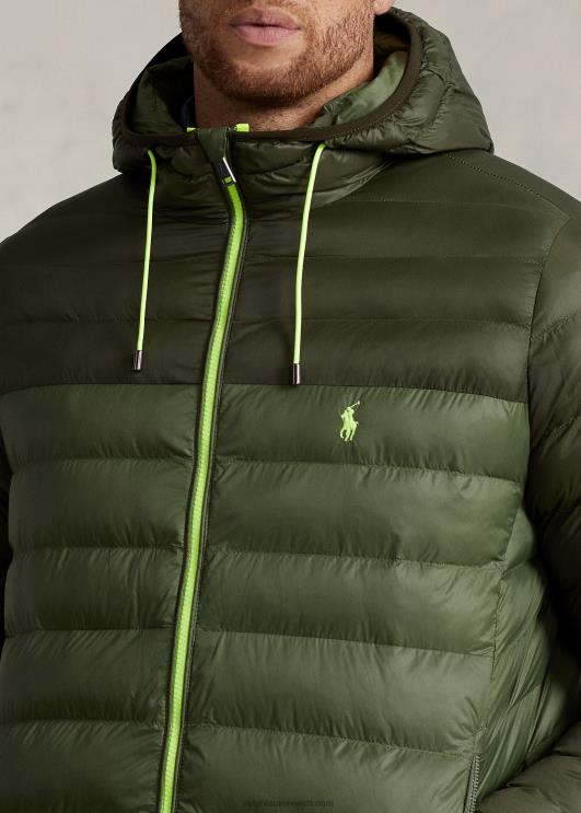 Ralph Lauren mehed pakitav vetthülgav kapuutsiga jope PR0V1910 tume salvei multi