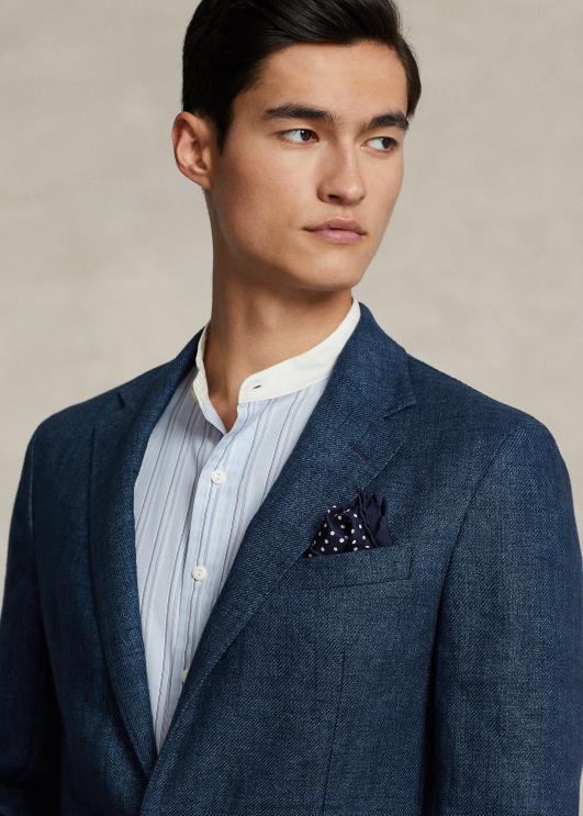 Ralph Lauren mehed polo pehme linane kalasaba ülikonna jope PR0V496 merevägi