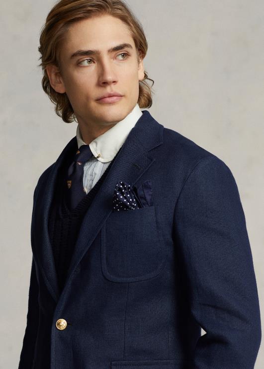 Ralph Lauren mehed polo pehme linane ülikonna jope PR0V1167 merevägi