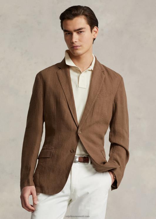 Ralph Lauren mehed polo pehme linane ülikonna jope PR0V8459 pagas pruun