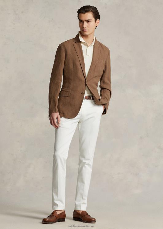 Ralph Lauren mehed polo pehme linane ülikonna jope PR0V8459 pagas pruun