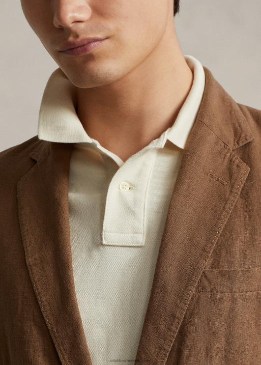 Ralph Lauren mehed polo pehme linane ülikonna jope PR0V8459 pagas pruun