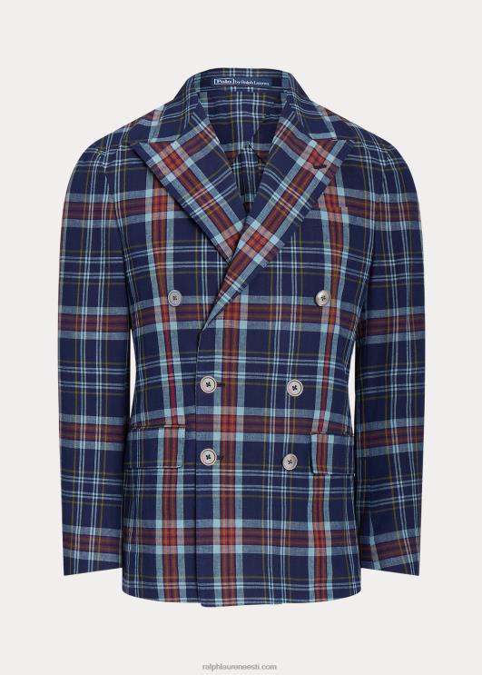 Ralph Lauren mehed polo pehme madrase ülikonna jope PR0V8674 indigo/punane multi