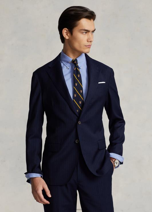 Ralph Lauren mehed polo pehme pintriibuline villane ülikonna jope PR0V1216 mereväe pinstripe