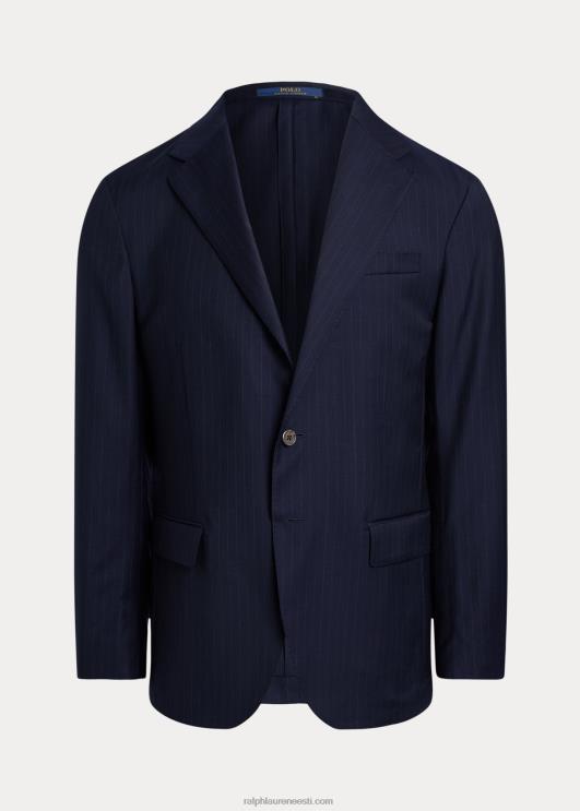 Ralph Lauren mehed polo pehme pintriibuline villane ülikonna jope PR0V1216 mereväe pinstripe