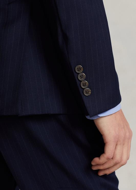 Ralph Lauren mehed polo pehme pintriibuline villane ülikonna jope PR0V1216 mereväe pinstripe