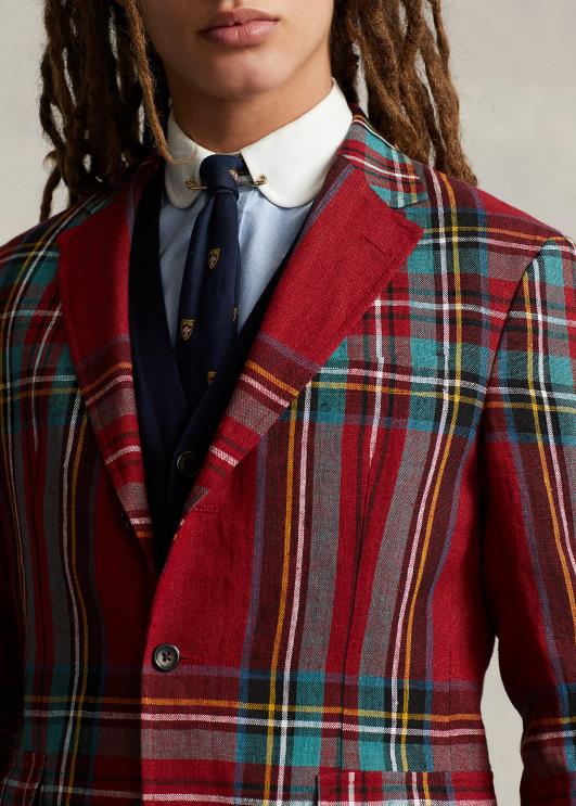 Ralph Lauren mehed polo pehme ruuduline linane ülikonna jope PR0V1272 punane/roheline multi