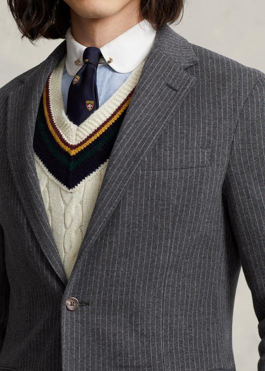 Ralph Lauren mehed polo pehme triibuline kootud ülikonnajakk PR0V1161 tumehall