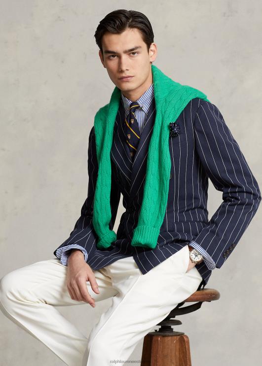 Ralph Lauren mehed polo pehme triibuline toimse ülikonna jope PR0V1217 merevägi/kreem