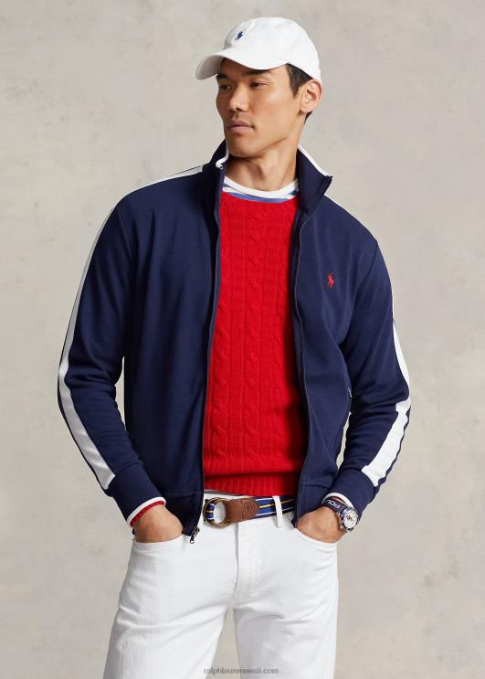 Ralph Lauren mehed puuvillane interlock track jope PR0V595 rafineeritud merevägi