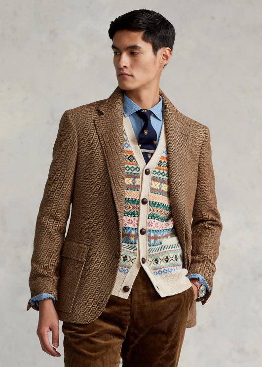 Ralph Lauren mehed rl67 kalasaba jope PR0V96 pruun ja kaamel