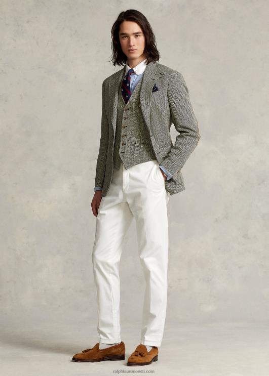 Ralph Lauren mehed rl67 linasest kalasabast jakk PR0V1092 must ja kreemjas