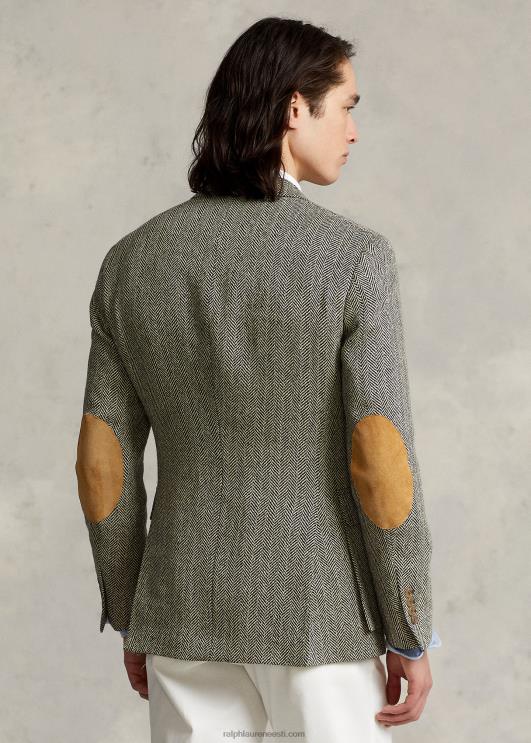 Ralph Lauren mehed rl67 linasest kalasabast jakk PR0V1092 must ja kreemjas