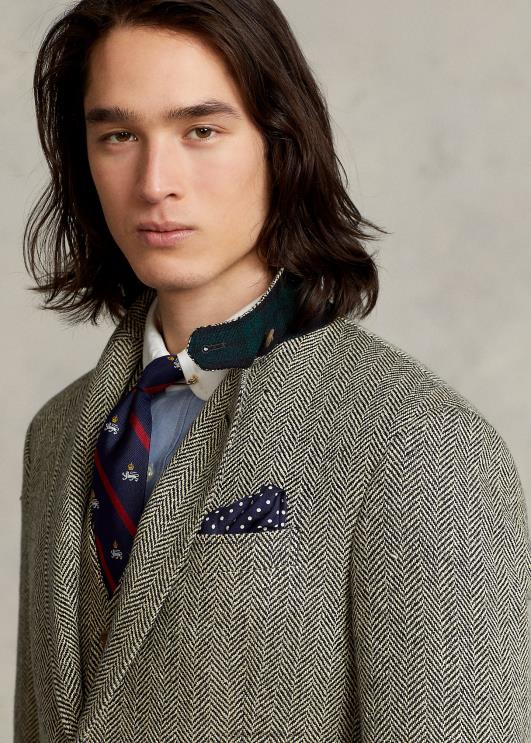 Ralph Lauren mehed rl67 linasest kalasabast jakk PR0V1092 must ja kreemjas