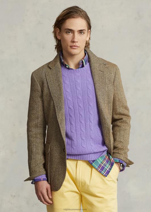 Ralph Lauren mehed rl67 linasest kalasabast jakk PR0V1240 kreem/pruun