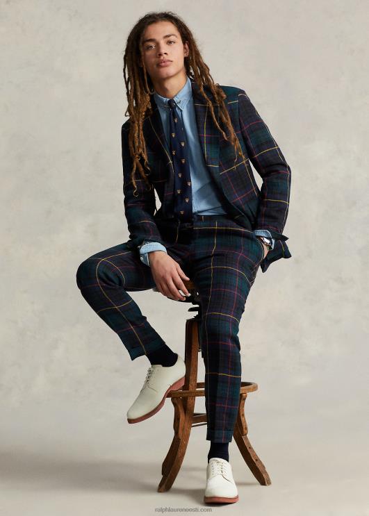 Ralph Lauren mehed ruuduline linane jope rl67 PR0V1177 must kell punane/kollane