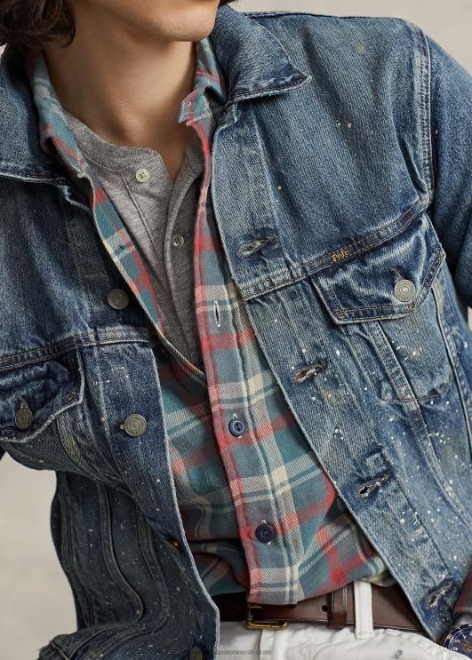 Ralph Lauren mehed värvi-pritsmetega teksaautojakk PR0V105 rodwell