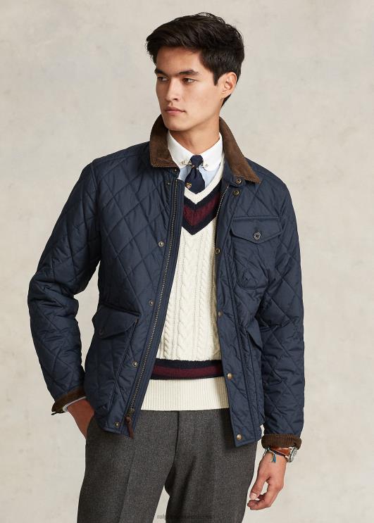 Ralph Lauren mehed vetthülgav tepitud jope PR0V8653 kolledži merevägi