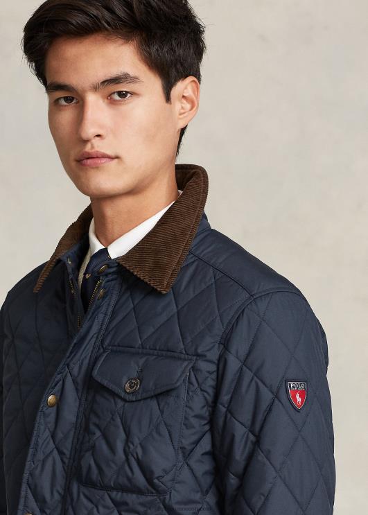 Ralph Lauren mehed vetthülgav tepitud jope PR0V8653 kolledži merevägi