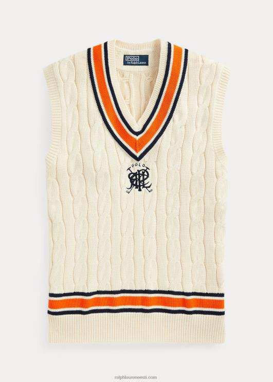 Ralph Lauren mehed crest puuvillane kriketivest PR0V897 kreem multi