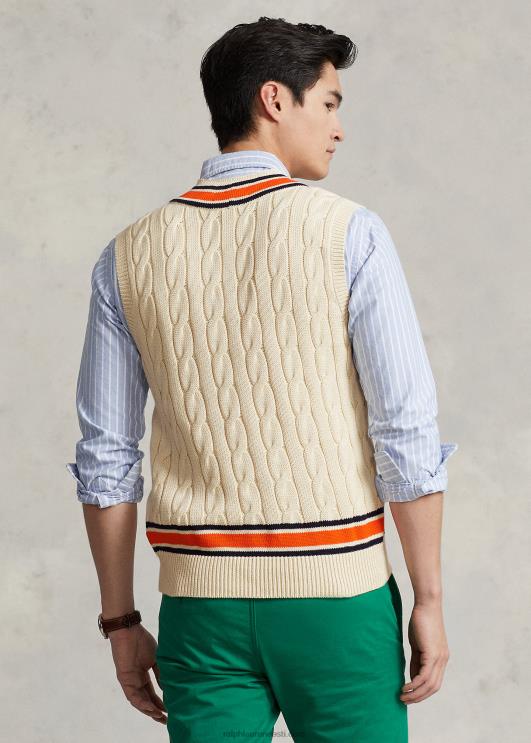 Ralph Lauren mehed crest puuvillane kriketivest PR0V897 kreem multi