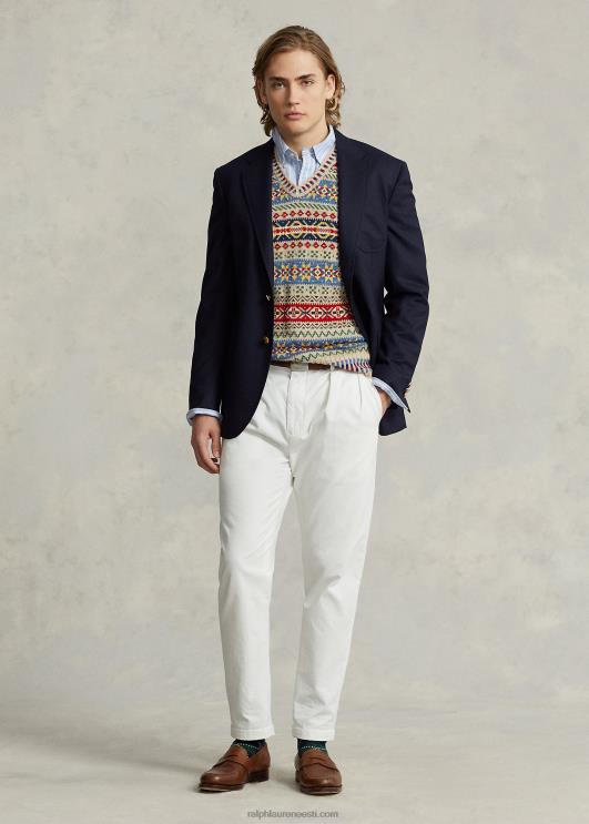Ralph Lauren mehed fair isle puuvillane-linane kampsun vest PR0V8464 tan multi